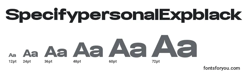 SpecifypersonalExpblack Font Sizes