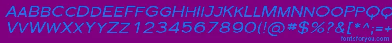FlorencesansScExpItalic Font – Blue Fonts on Purple Background