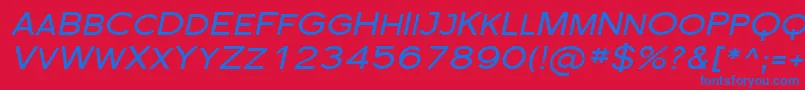 FlorencesansScExpItalic Font – Blue Fonts on Red Background