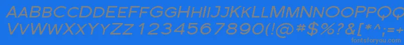 FlorencesansScExpItalic Font – Gray Fonts on Blue Background
