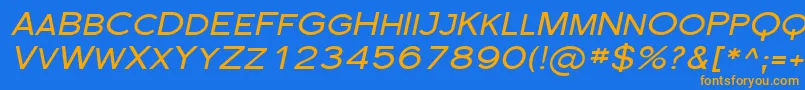 FlorencesansScExpItalic Font – Orange Fonts on Blue Background