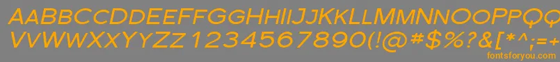 FlorencesansScExpItalic-Schriftart – Orangefarbene Schriften auf grauem Hintergrund
