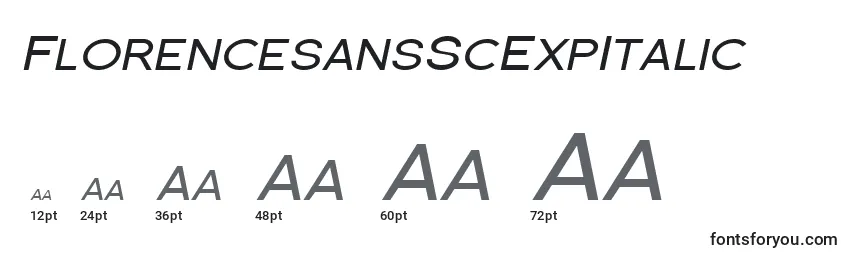 Размеры шрифта FlorencesansScExpItalic