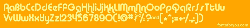 Alba ffy Font – Yellow Fonts on Orange Background