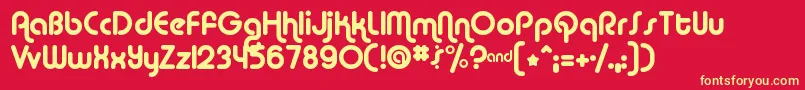 Alba ffy Font – Yellow Fonts on Red Background