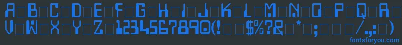 TechnoDisplayCapsSsi Font – Blue Fonts on Black Background