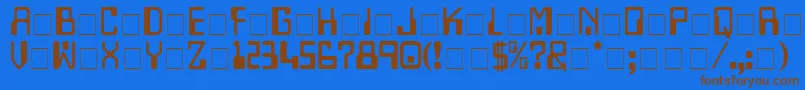 TechnoDisplayCapsSsi Font – Brown Fonts on Blue Background