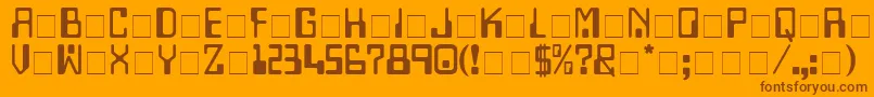 TechnoDisplayCapsSsi Font – Brown Fonts on Orange Background