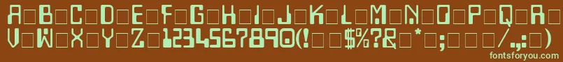 Шрифт TechnoDisplayCapsSsi – зелёные шрифты на коричневом фоне