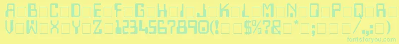 TechnoDisplayCapsSsi Font – Green Fonts on Yellow Background