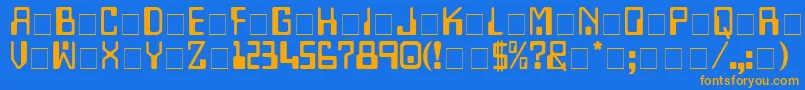 TechnoDisplayCapsSsi Font – Orange Fonts on Blue Background