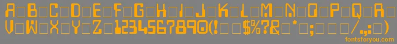 TechnoDisplayCapsSsi Font – Orange Fonts on Gray Background