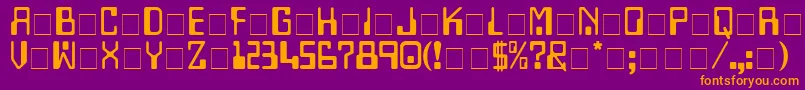 TechnoDisplayCapsSsi Font – Orange Fonts on Purple Background