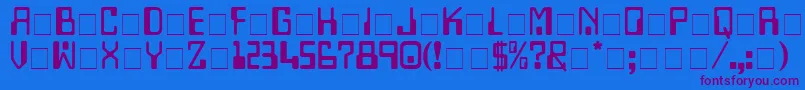 TechnoDisplayCapsSsi Font – Purple Fonts on Blue Background