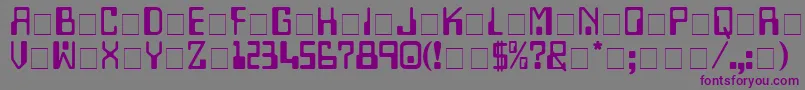 Шрифт TechnoDisplayCapsSsi – фиолетовые шрифты на сером фоне
