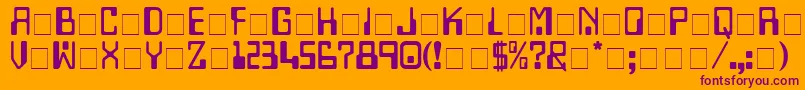 TechnoDisplayCapsSsi Font – Purple Fonts on Orange Background