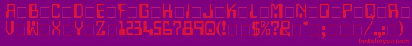 TechnoDisplayCapsSsi Font – Red Fonts on Purple Background
