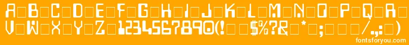 フォントTechnoDisplayCapsSsi – オレンジの背景に白い文字