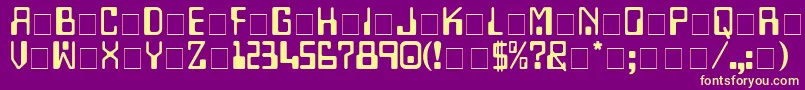 TechnoDisplayCapsSsi Font – Yellow Fonts on Purple Background