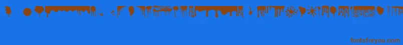 Dripping Font – Brown Fonts on Blue Background