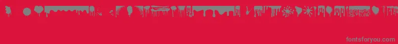 Dripping-Schriftart – Graue Schriften auf rotem Hintergrund