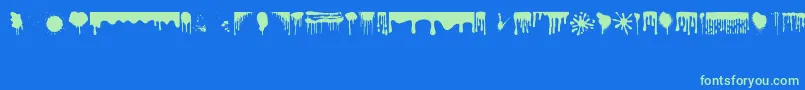 Dripping-Schriftart – Grüne Schriften auf blauem Hintergrund