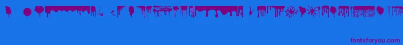 Dripping Font – Purple Fonts on Blue Background