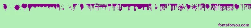 Dripping-Schriftart – Violette Schriften auf grünem Hintergrund