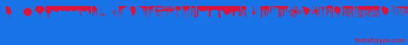 Dripping-Schriftart – Rote Schriften auf blauem Hintergrund