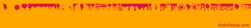 フォントDripping – オレンジの背景に赤い文字