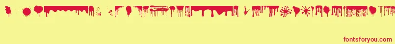 Dripping Font – Red Fonts on Yellow Background