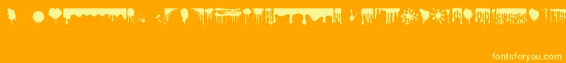 Dripping Font – Yellow Fonts on Orange Background