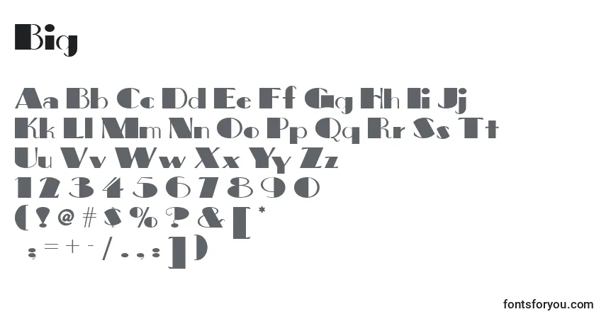 Czcionka Big – alfabet, cyfry, specjalne znaki