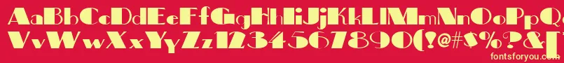 Big-Schriftart – Gelbe Schriften auf rotem Hintergrund
