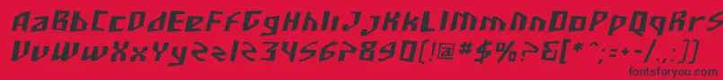 Sfjunkculture Oblique Font – Black Fonts on Red Background