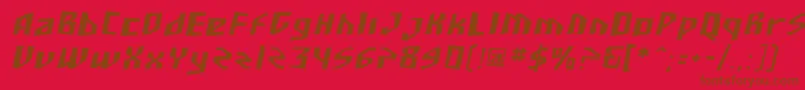 フォントSfjunkculture Oblique – 赤い背景に茶色の文字