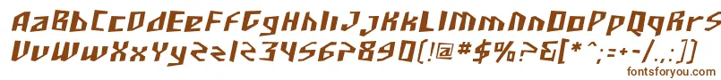 Fonte Sfjunkculture Oblique – fontes marrons em um fundo branco