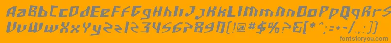 Sfjunkculture Oblique-Schriftart – Graue Schriften auf orangefarbenem Hintergrund