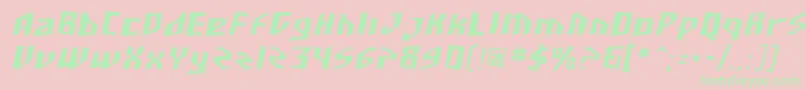 Sfjunkculture Oblique Font – Green Fonts on Pink Background