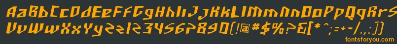 Sfjunkculture Oblique Font – Orange Fonts on Black Background