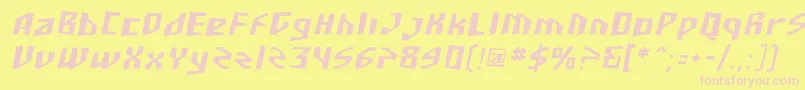フォントSfjunkculture Oblique – ピンクのフォント、黄色の背景