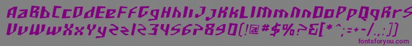 Шрифт Sfjunkculture Oblique – фиолетовые шрифты на сером фоне