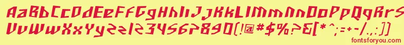 Sfjunkculture Oblique Font – Red Fonts on Yellow Background