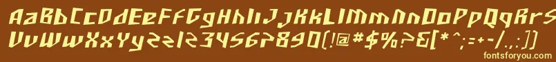 Шрифт Sfjunkculture Oblique – жёлтые шрифты на коричневом фоне
