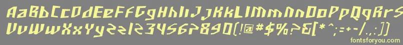 Sfjunkculture Oblique Font – Yellow Fonts on Gray Background