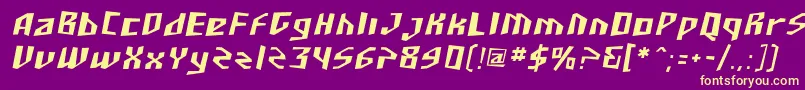 Sfjunkculture Oblique Font – Yellow Fonts on Purple Background