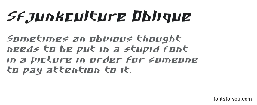 フォントSfjunkculture Oblique