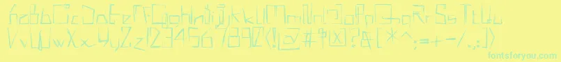 MisqotDemi Font – Green Fonts on Yellow Background