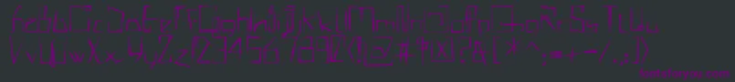 Czcionka MisqotDemi – fioletowe czcionki na czarnym tle