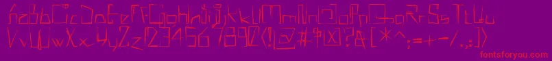 MisqotDemi Font – Red Fonts on Purple Background